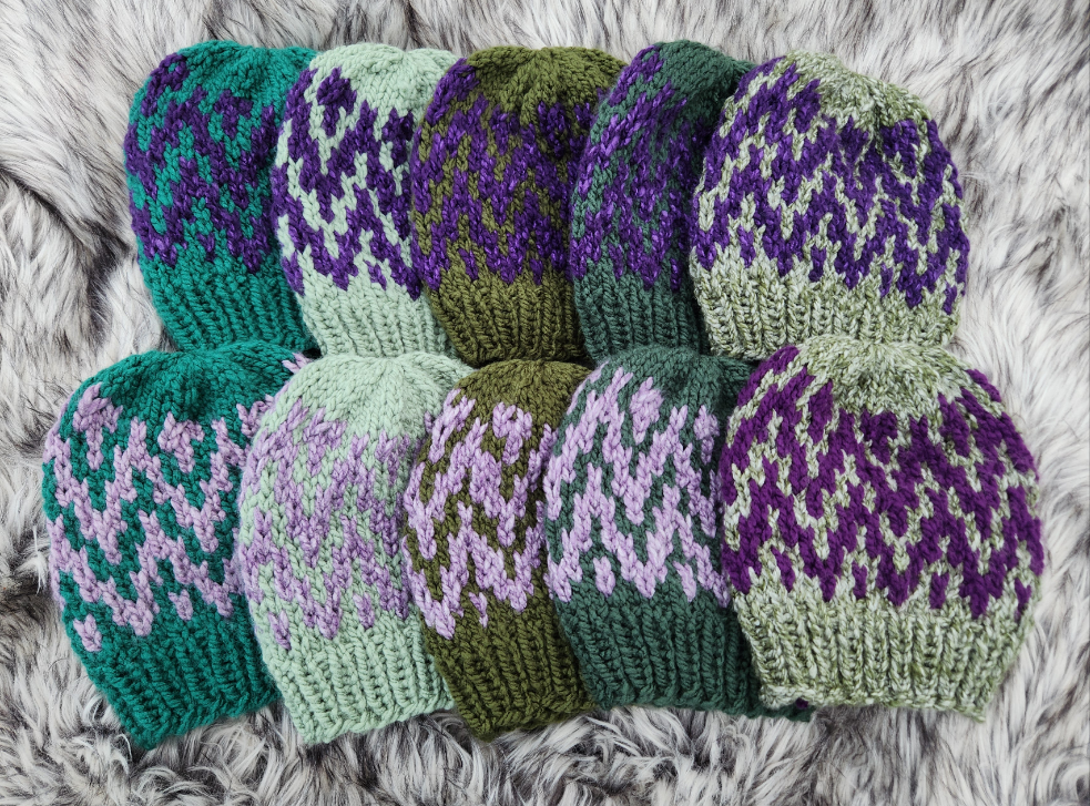 Acrylic Adult S/M ZigZag Beanie