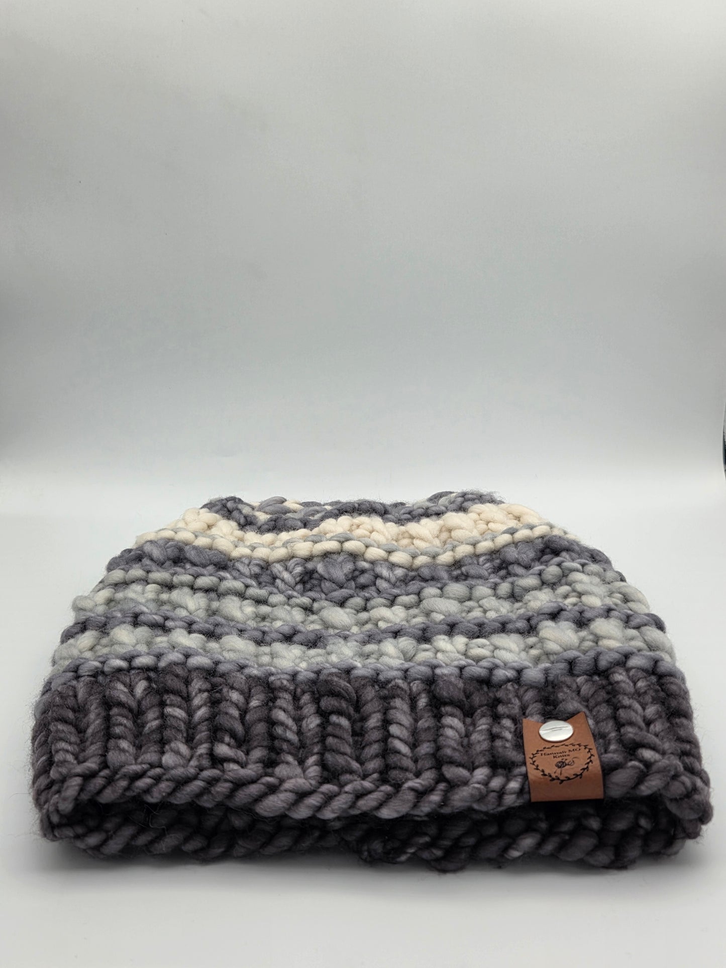 Grey Medium One by One Adult Wool Beanie