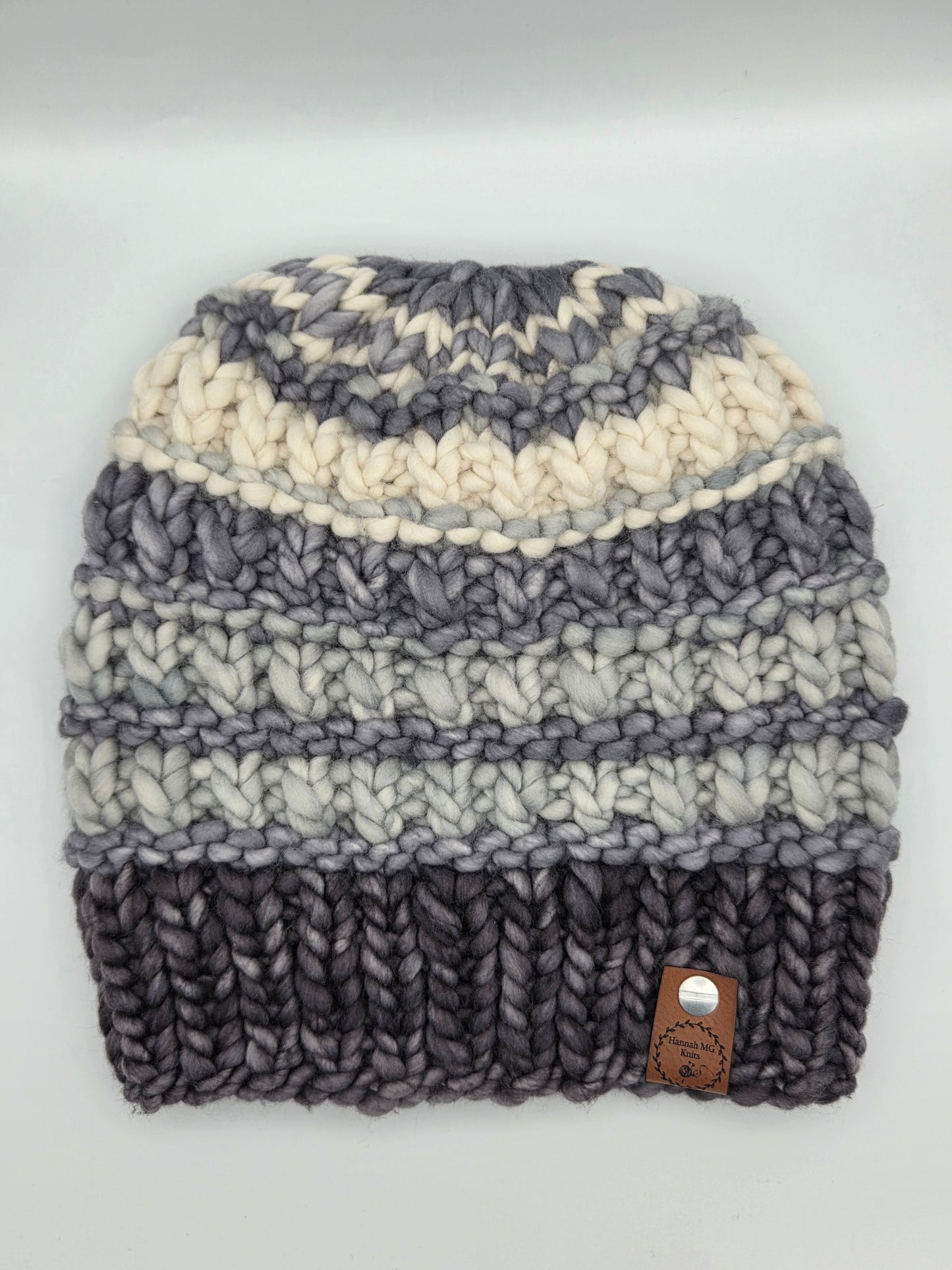 Grey Medium One by One Adult Wool Beanie