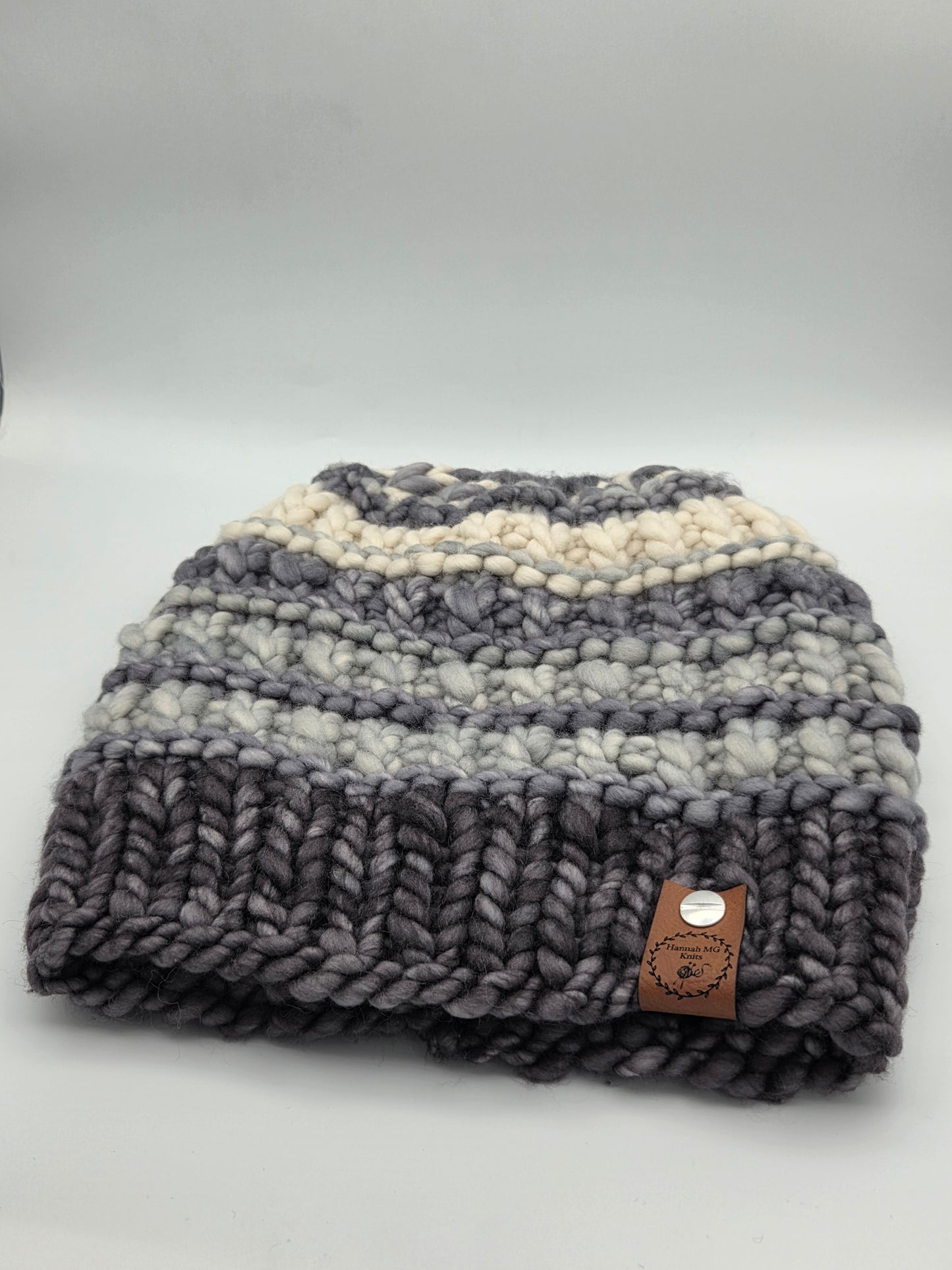 Grey Medium One by One Adult Wool Beanie