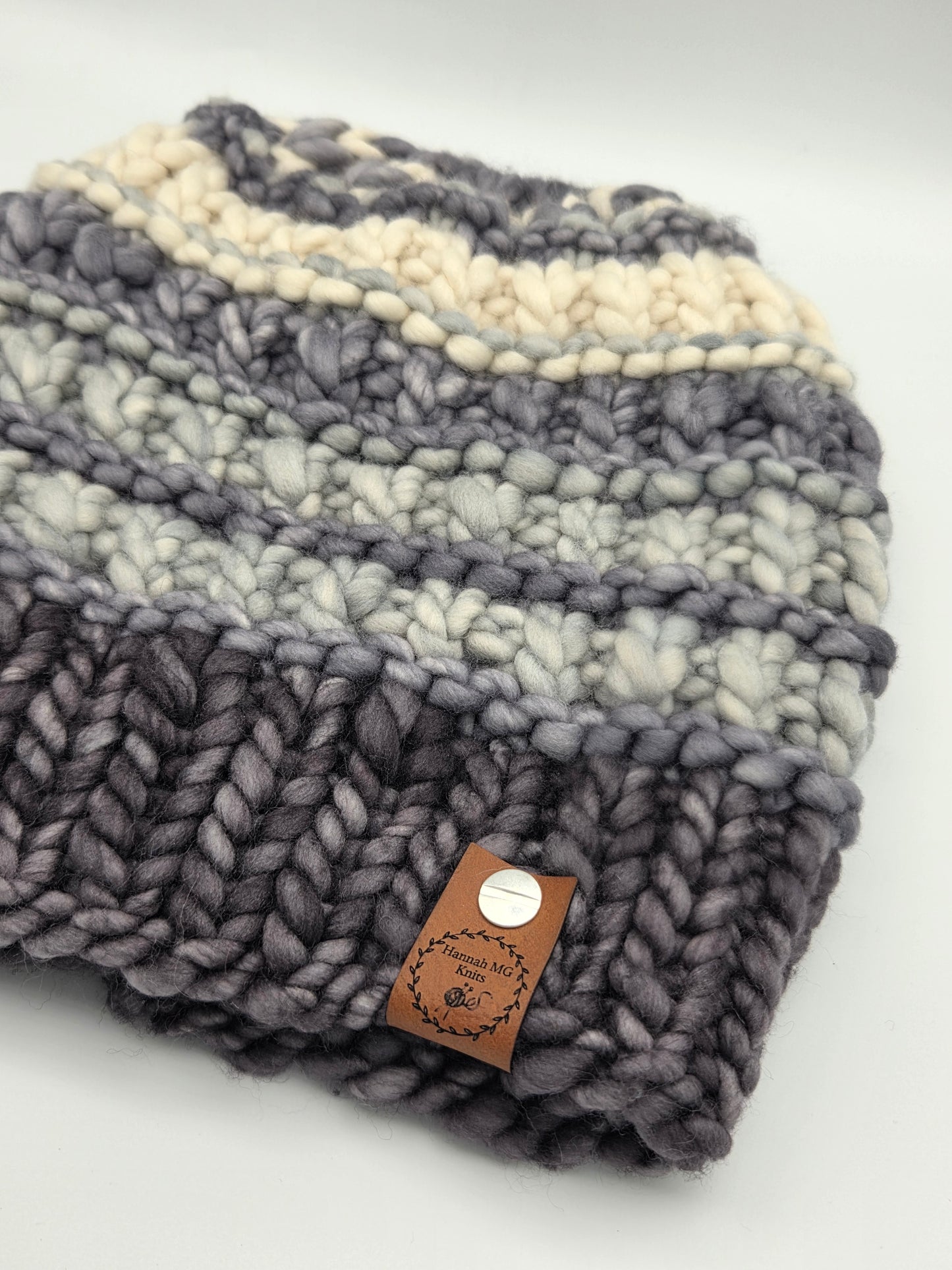 Grey Medium One by One Adult Wool Beanie